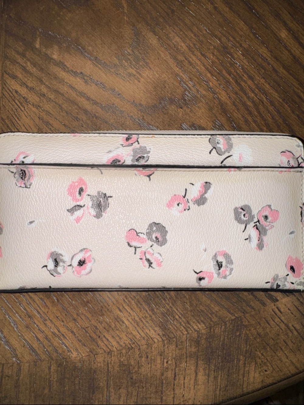 Coach Pink Floral Zip Around Wallet in Blush Pink and Gray Floral - Picture 3 of 7